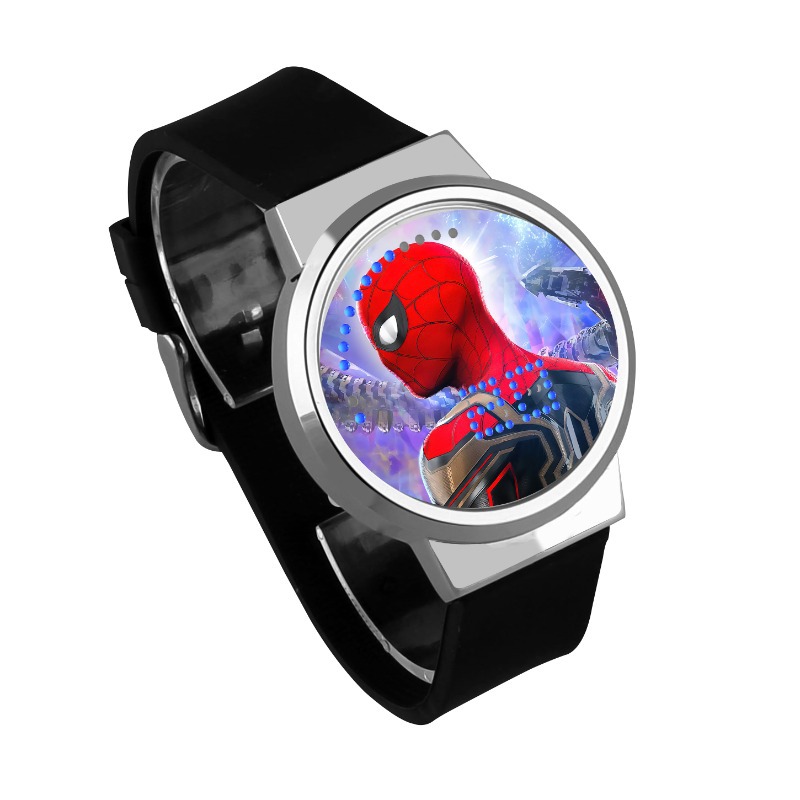 Spider-Man No Way Home Waterproof LED Touch Screen Watch Black Strap Silver Dial - Image 2