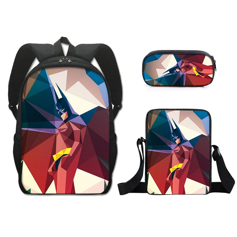 16 Inch The Batman Backpack School Bag+Messenger Bag+Pencil Bag - Image 15