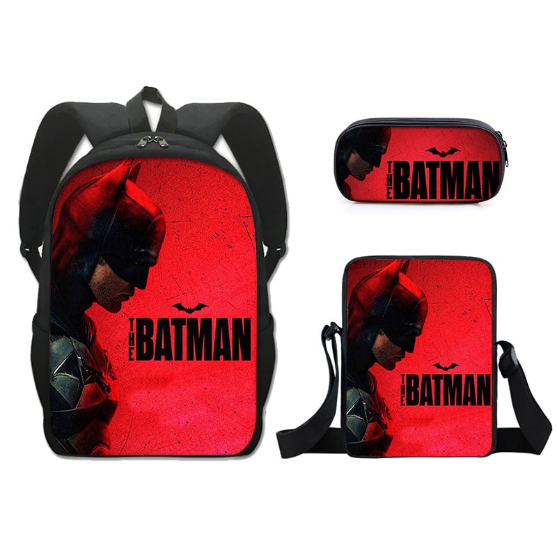 16 Inch The Batman Backpack School Bag+Messenger Bag+Pencil Bag - Image 16