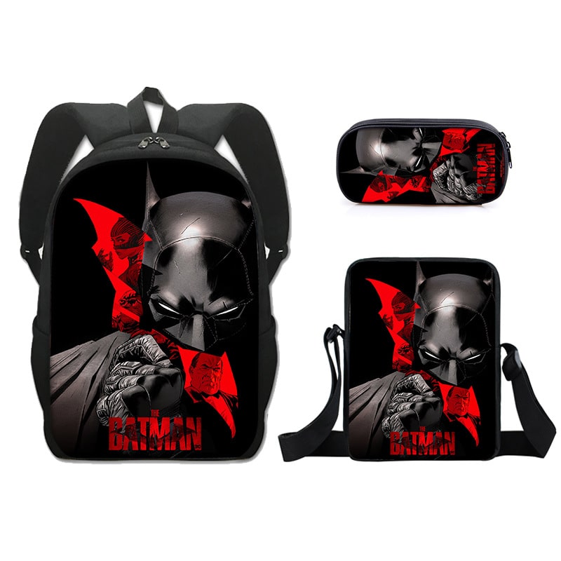 16 Inch The Batman Backpack School Bag+Messenger Bag+Pencil Bag - Image 17