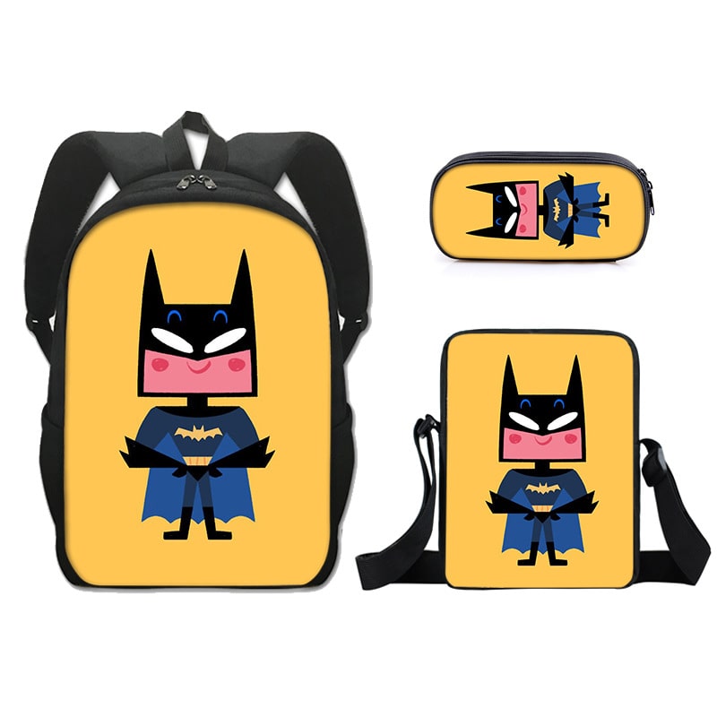 16 Inch The Batman Backpack School Bag+Messenger Bag+Pencil Bag - Image 19