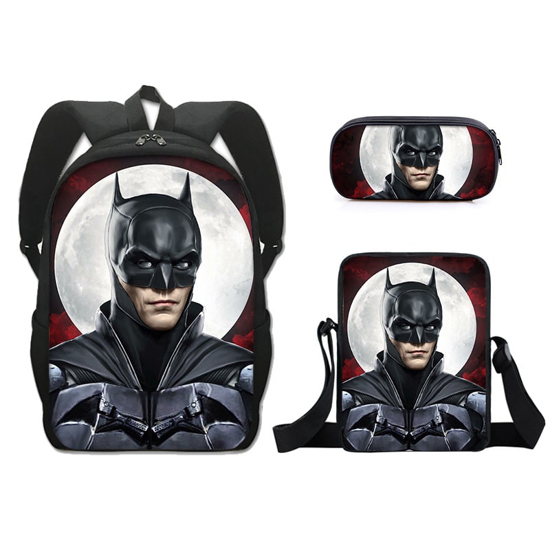 16 Inch The Batman Backpack School Bag+Messenger Bag+Pencil Bag - Image 20