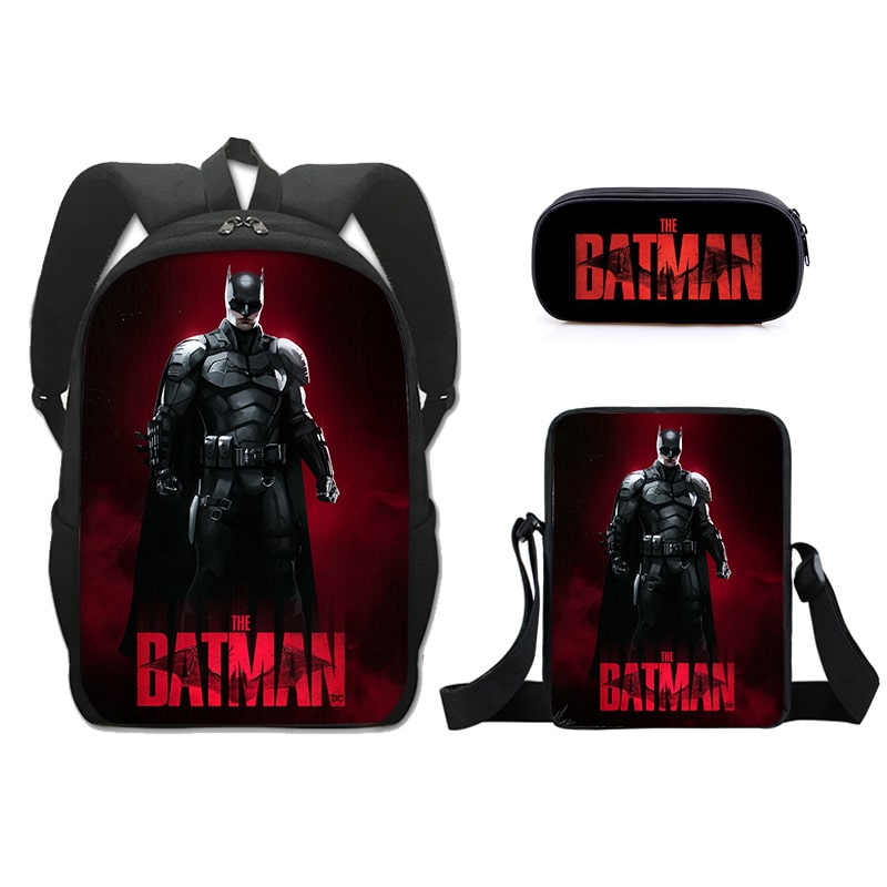 16 Inch The Batman Backpack School Bag+Messenger Bag+Pencil Bag - Image 5