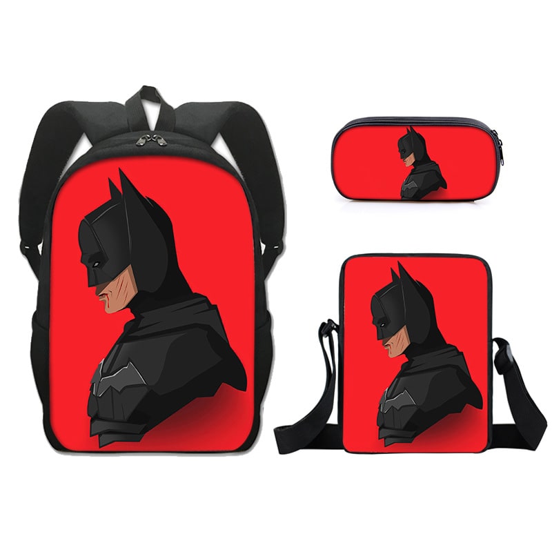 16 Inch The Batman Backpack School Bag+Messenger Bag+Pencil Bag - Image 2