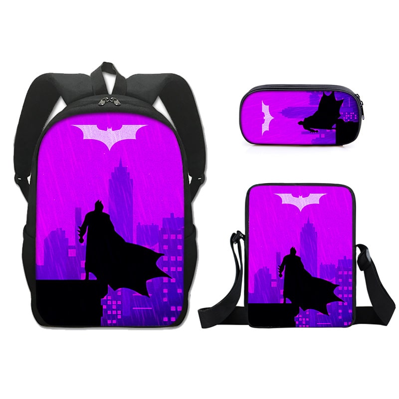 16 Inch The Batman Backpack School Bag+Messenger Bag+Pencil Bag - Image 3