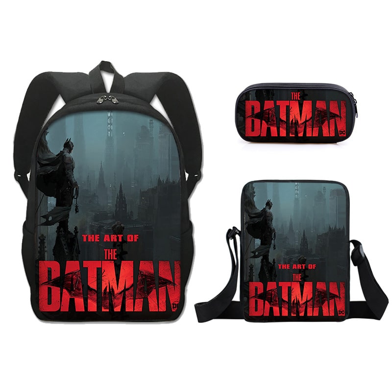 16 Inch The Batman Backpack School Bag+Messenger Bag+Pencil Bag - Image 4