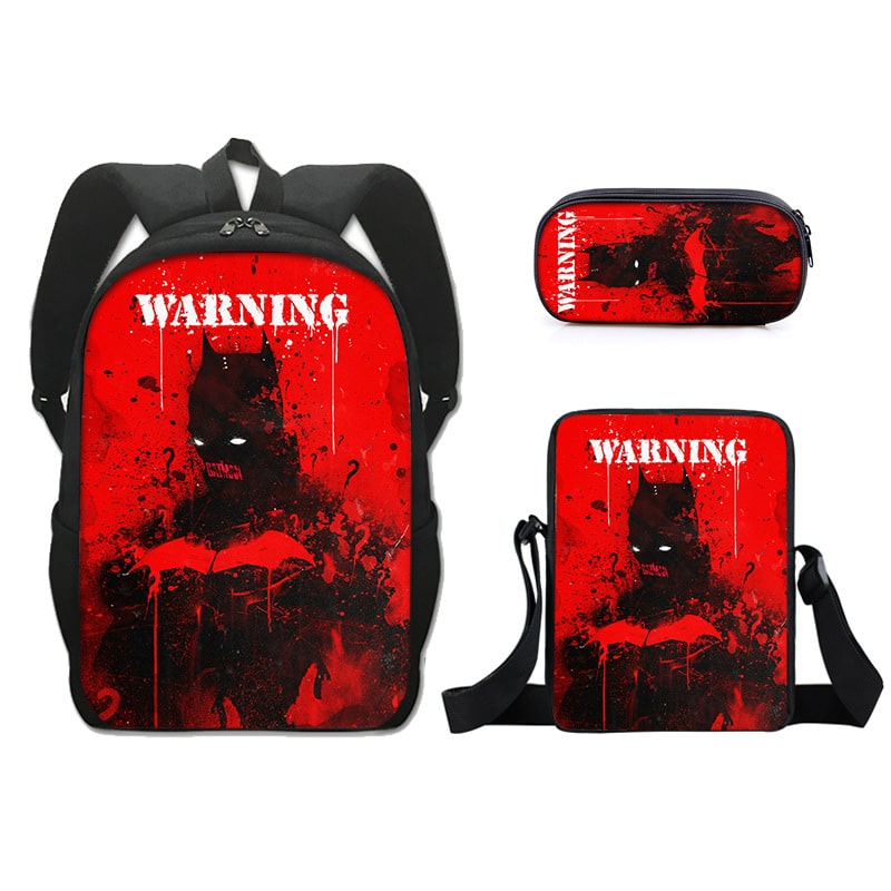 16 Inch The Batman Backpack School Bag+Messenger Bag+Pencil Bag - Image 6