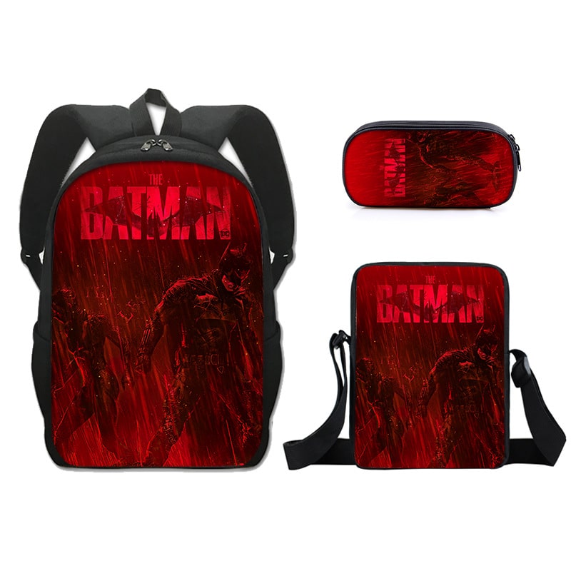 16 Inch The Batman Backpack School Bag+Messenger Bag+Pencil Bag - Image 12