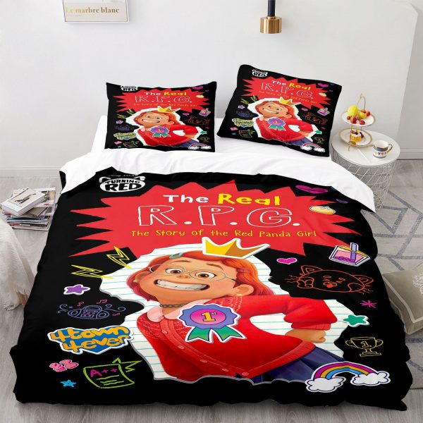 Turning Red Comfortable Bedding Three-Piece Soft and Breathable Duvet Cover - Image 10