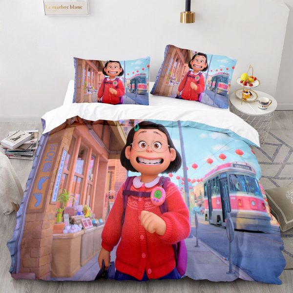 Turning Red Comfortable Bedding Three-Piece Soft and Breathable Duvet Cover - Image 12