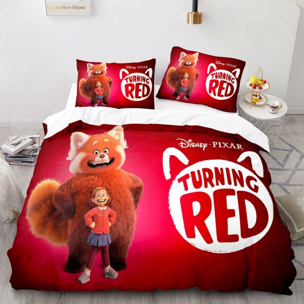 Turning Red Comfortable Bedding Three-Piece Soft and Breathable Duvet Cover - Image 13