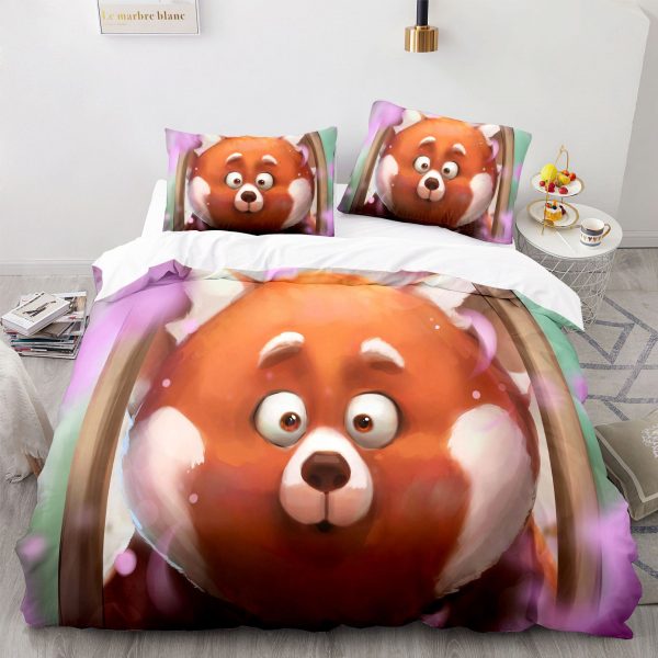 Turning Red Comfortable Bedding Three-Piece Soft and Breathable Duvet Cover - Image 15