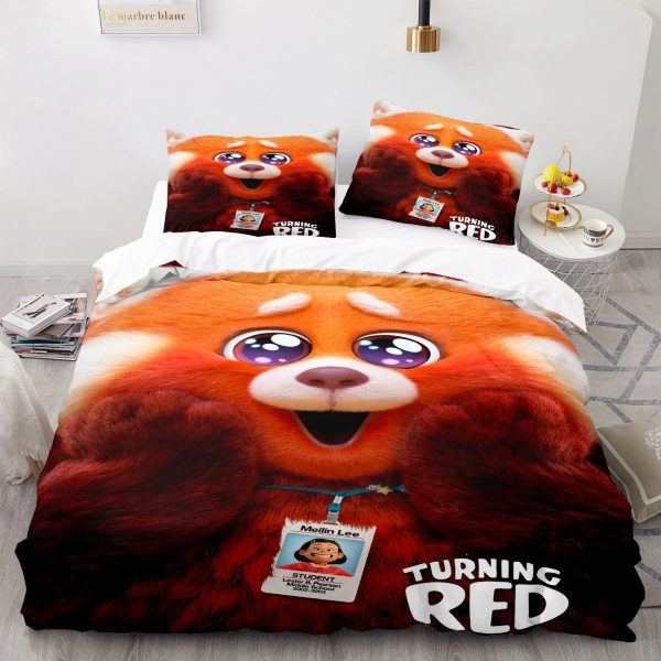 Turning Red Comfortable Bedding Three-Piece Soft and Breathable Duvet Cover - Image 21