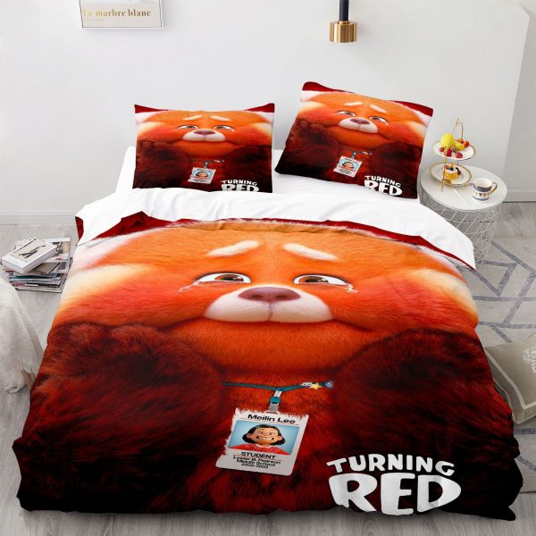 Turning Red Comfortable Bedding Three-Piece Soft and Breathable Duvet Cover - Image 22