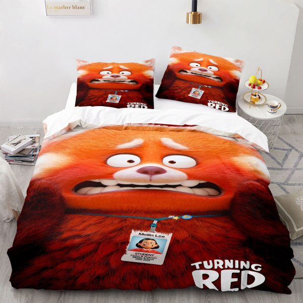 Turning Red Comfortable Bedding Three-Piece Soft and Breathable Duvet Cover - Image 23