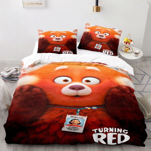 Turning Red Comfortable Bedding Three-Piece Soft and Breathable Duvet Cover - Image 24