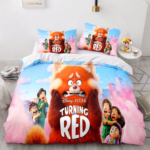 Turning Red Comfortable Bedding Three-Piece Soft and Breathable Duvet Cover - Image 27