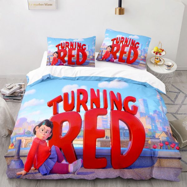 Turning Red Comfortable Bedding Three-Piece Soft and Breathable Duvet Cover - Image 4