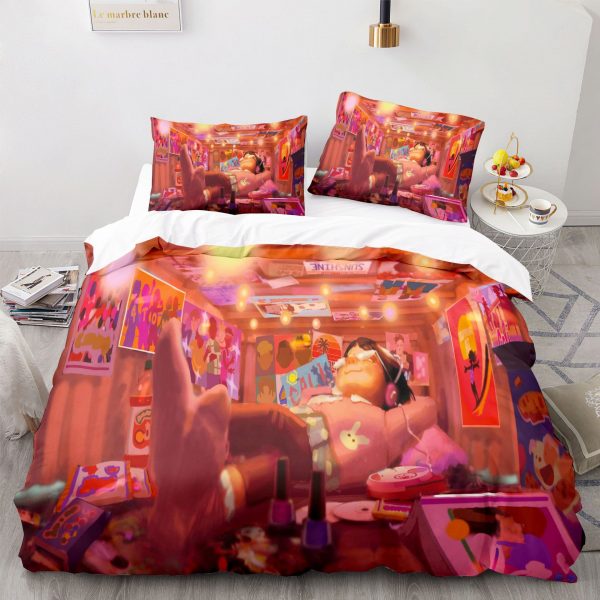 Turning Red Comfortable Bedding Three-Piece Soft and Breathable Duvet Cover - Image 5