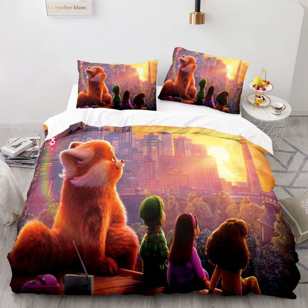 Turning Red Comfortable Bedding Three-Piece Soft and Breathable Duvet Cover - Image 6