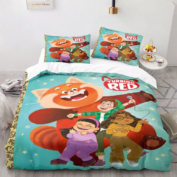 Turning Red Comfortable Bedding Three-Piece Soft and Breathable Duvet Cover - Image 9