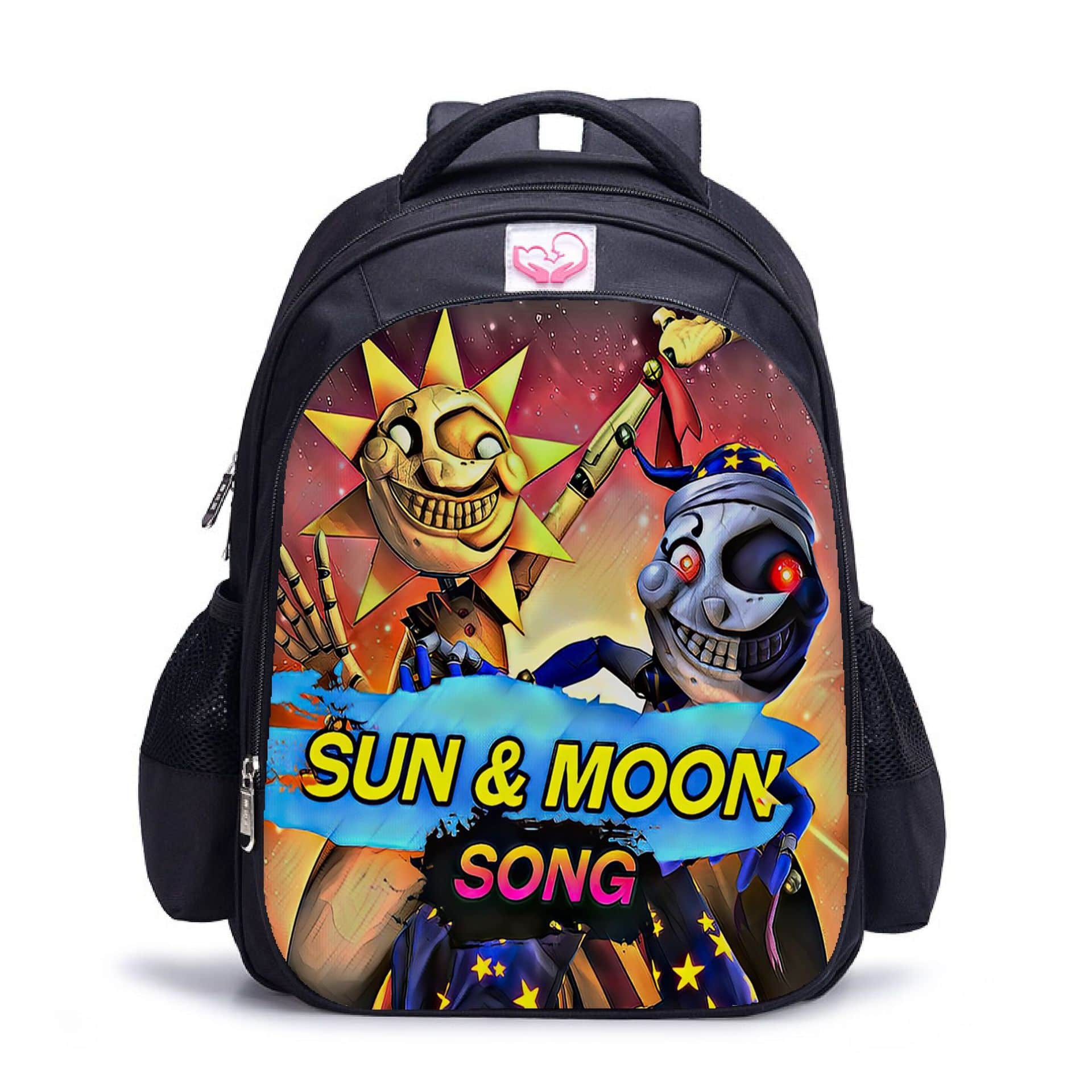 Sundrop and Moondrop double-layer backpack personalized school bag black