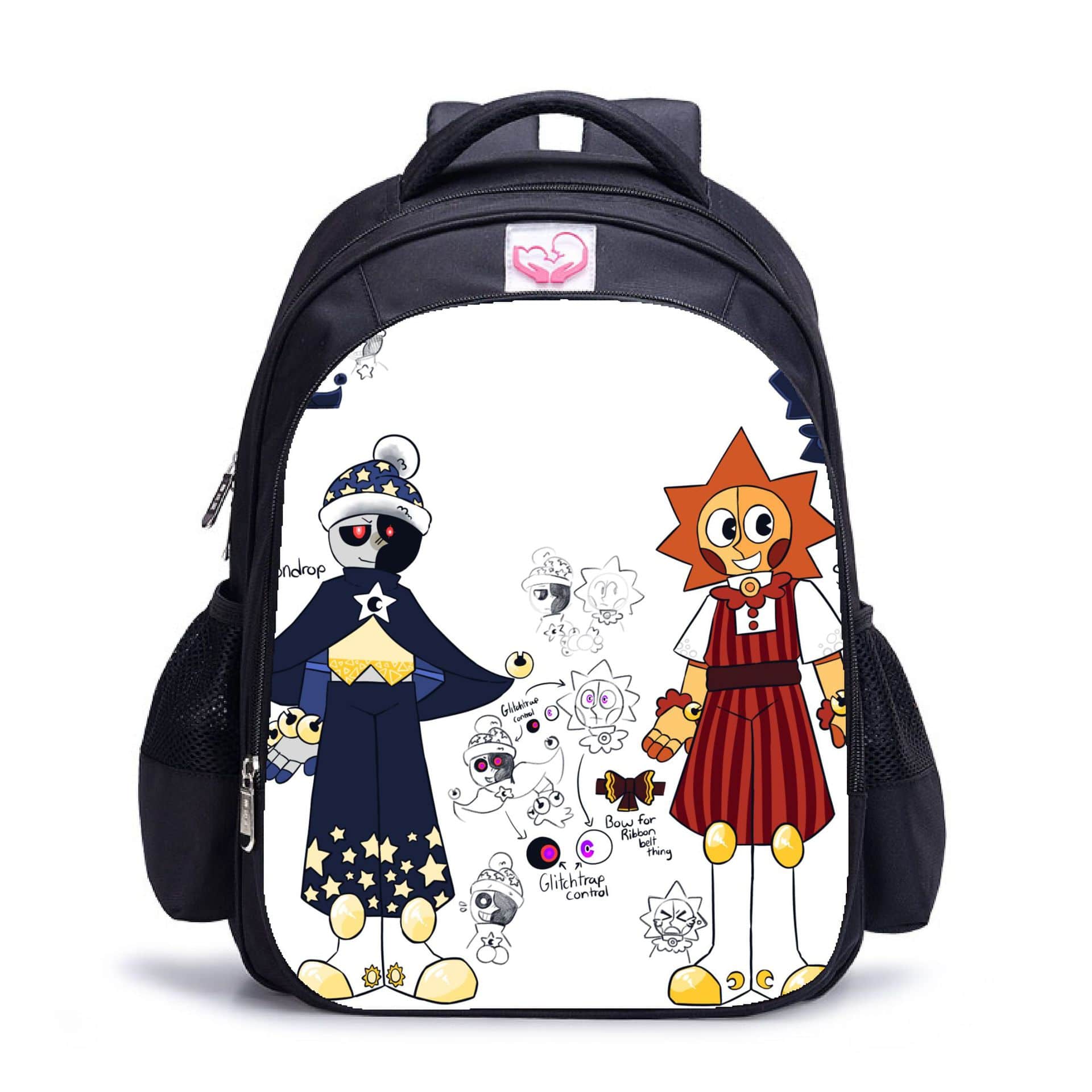 Sundrop and Moondrop double-layer backpack personalized school bag black - Image 23