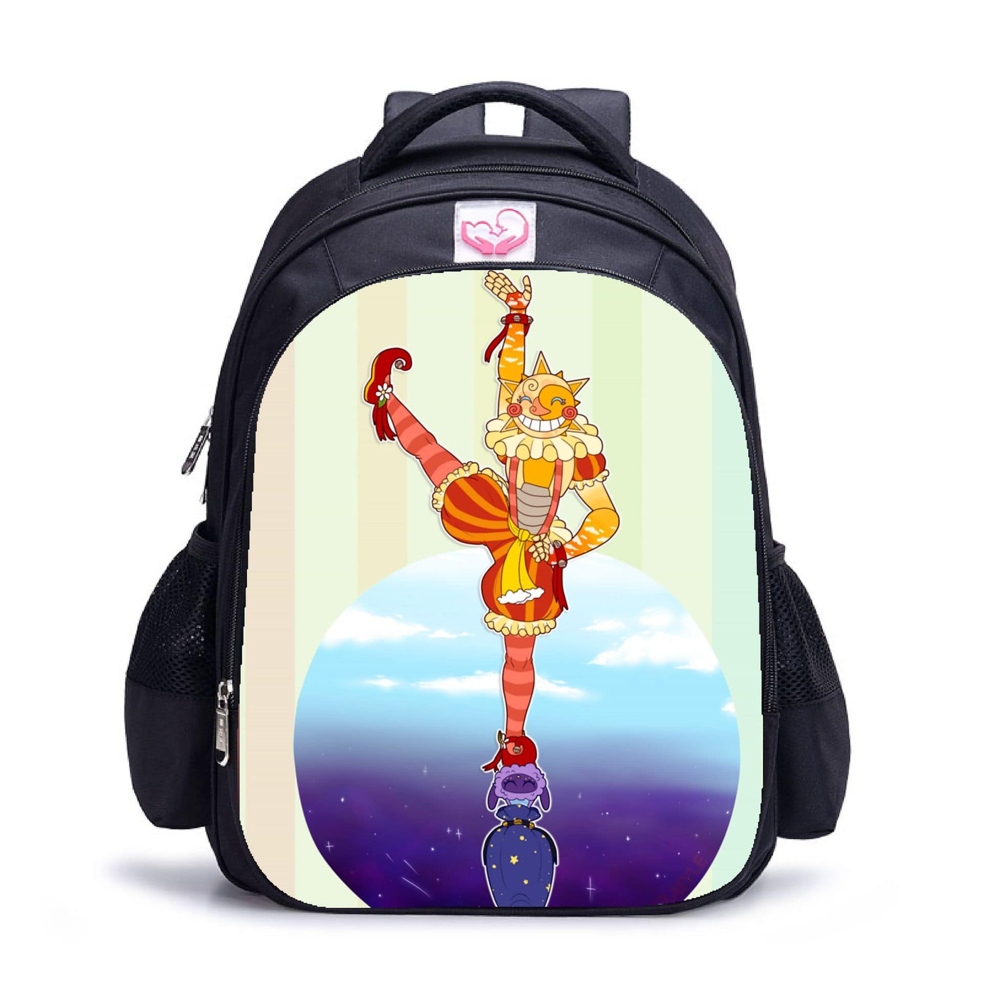 Sundrop and Moondrop double-layer backpack personalized school bag black - Image 9