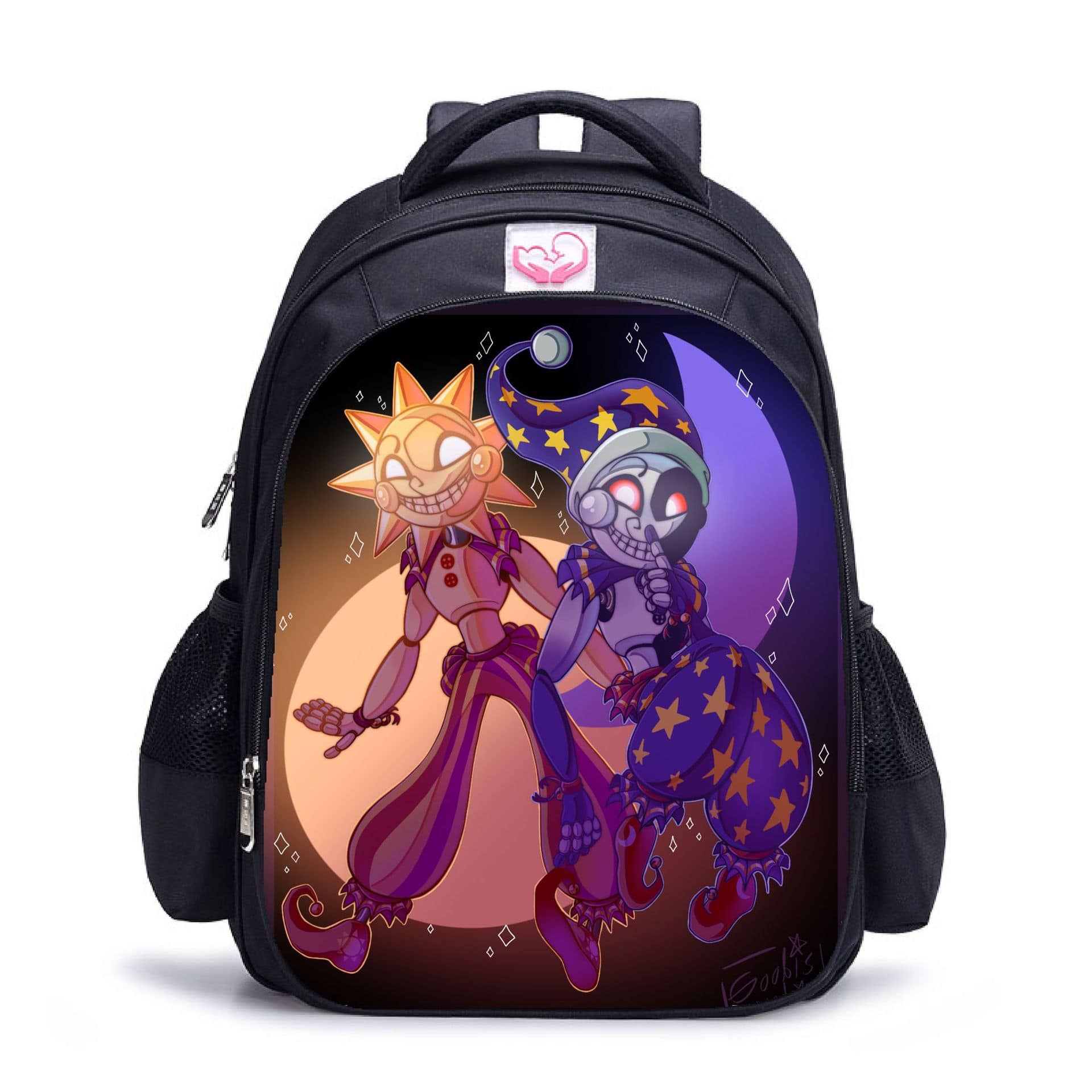 Sundrop and Moondrop double-layer backpack personalized school bag black - Image 10