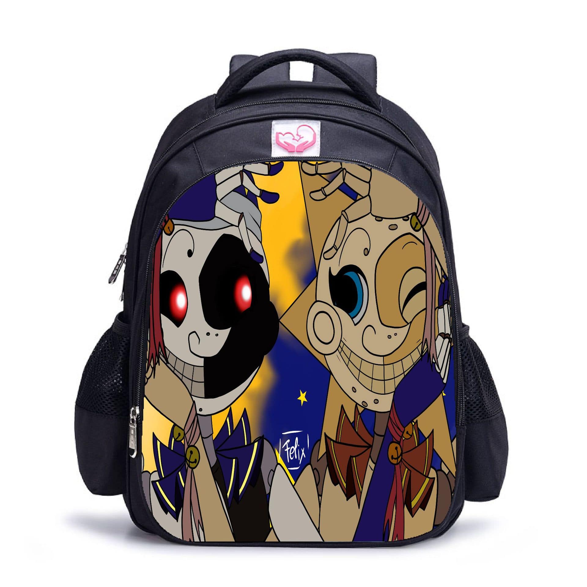 Sundrop and Moondrop double-layer backpack personalized school bag black - Image 11