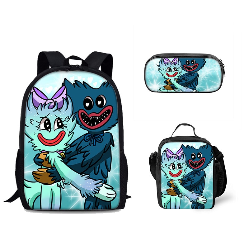 18 Inch Poppy Playtime Backpack School Bag+Lunch Bag+Pencil Bag -  giftcartoon