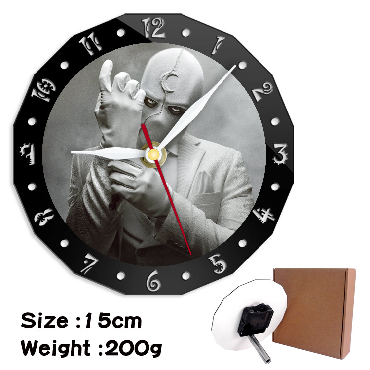 Moon Knight alarm clock wall clock clock decorative clock wall clock 15cm - Image 16