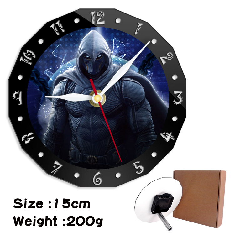 Moon Knight alarm clock wall clock clock decorative clock wall clock 15cm - Image 8
