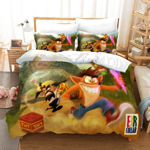 Crash Bandicoot Comfortable Bedding Three-Piece Soft and Breathable Duvet Cover - Image 7
