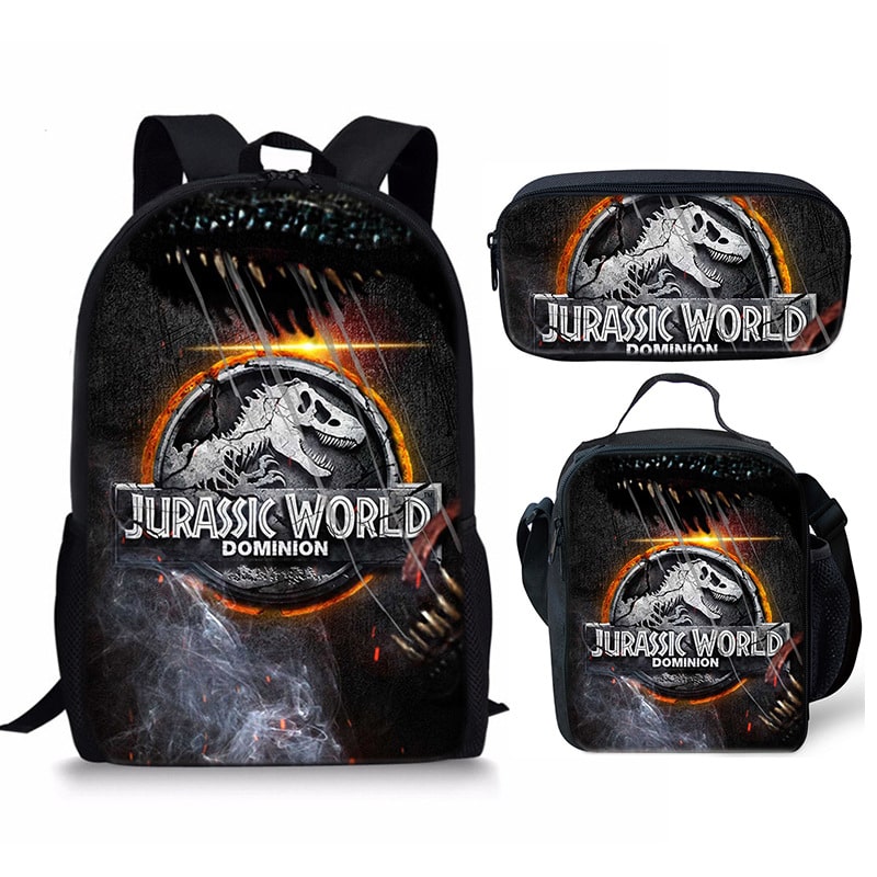 18 Inch Jurassic World Dominion Backpack School Bag+Lunch Bag+Pencil Bag - Image 14