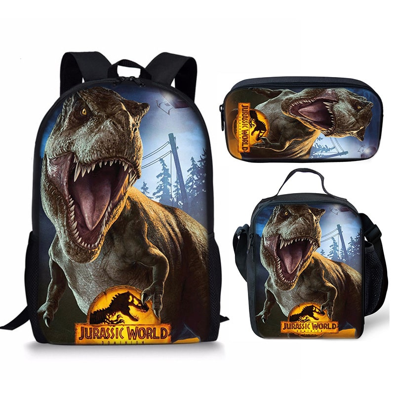 18 Inch Jurassic World Dominion Backpack School Bag+Lunch Bag+Pencil Bag - Image 2