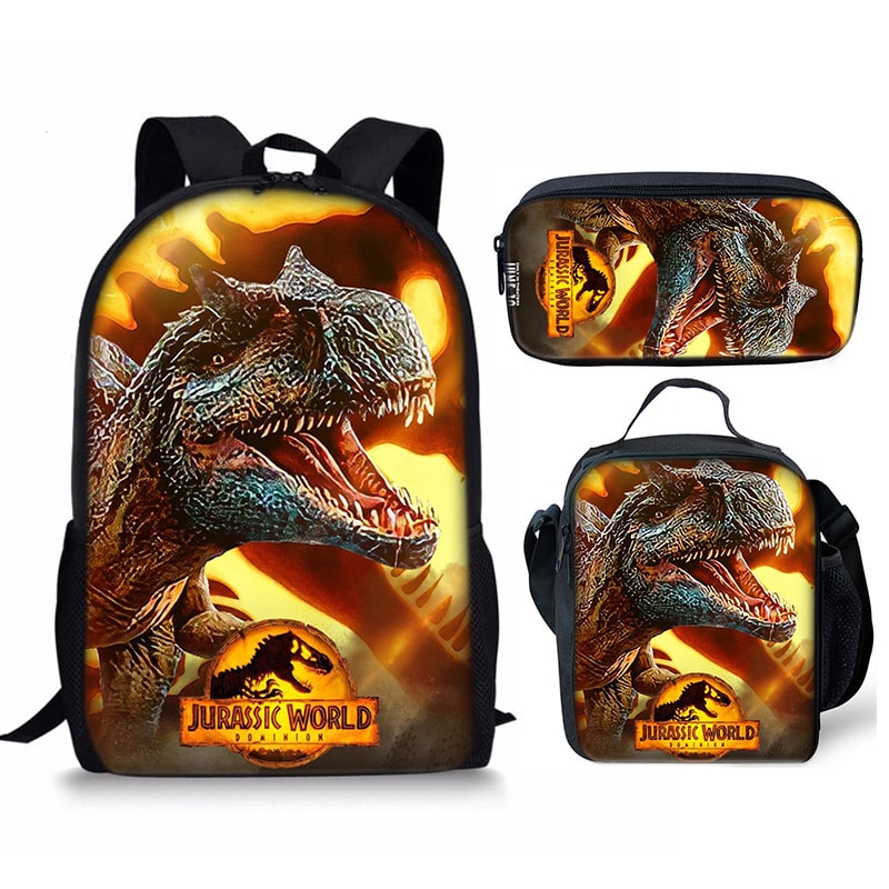 18 Inch Jurassic World Dominion Backpack School Bag+Lunch Bag+Pencil Bag - Image 3