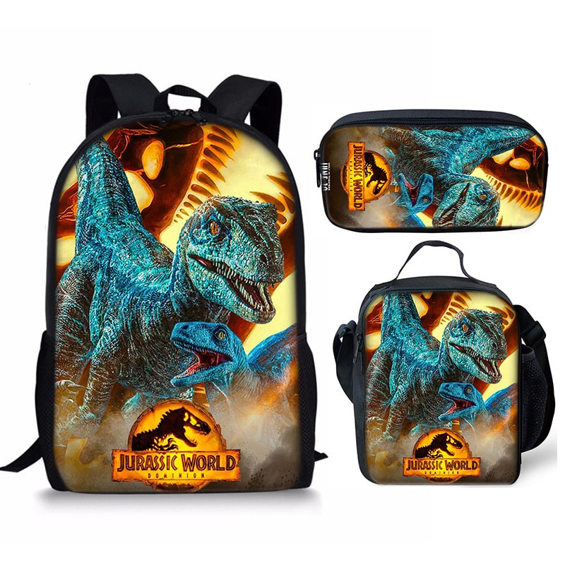 18 Inch Jurassic World Dominion Backpack School Bag+Lunch Bag+Pencil Bag - Image 4