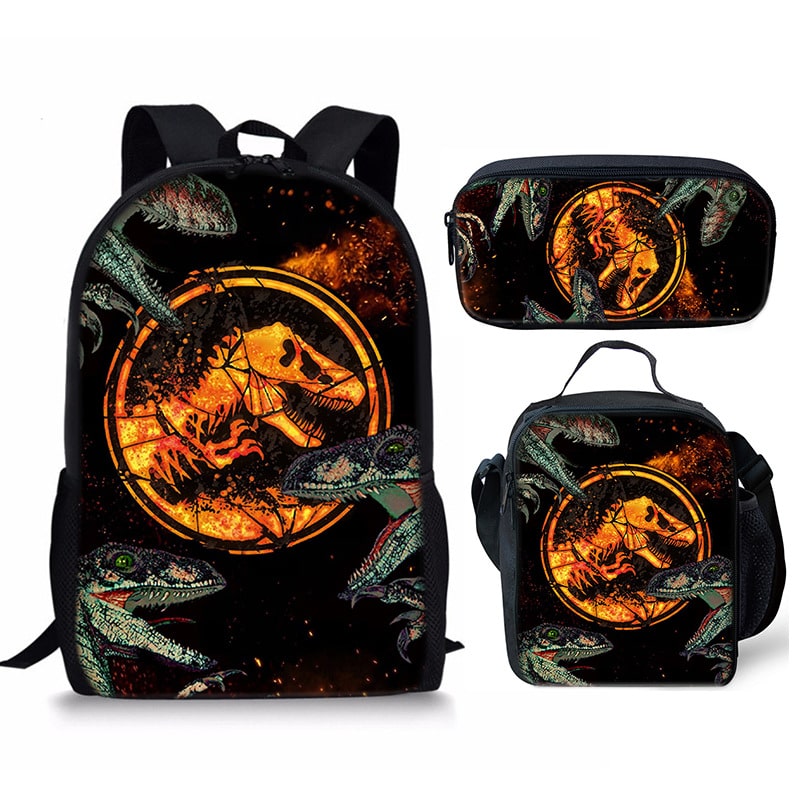 18 Inch Jurassic World Dominion Backpack School Bag+Lunch Bag+Pencil Bag - Image 7
