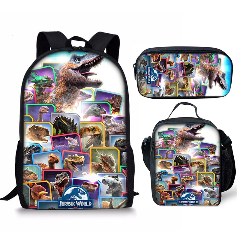 18 Inch Jurassic World Dominion Backpack School Bag+Lunch Bag+Pencil Bag - Image 9