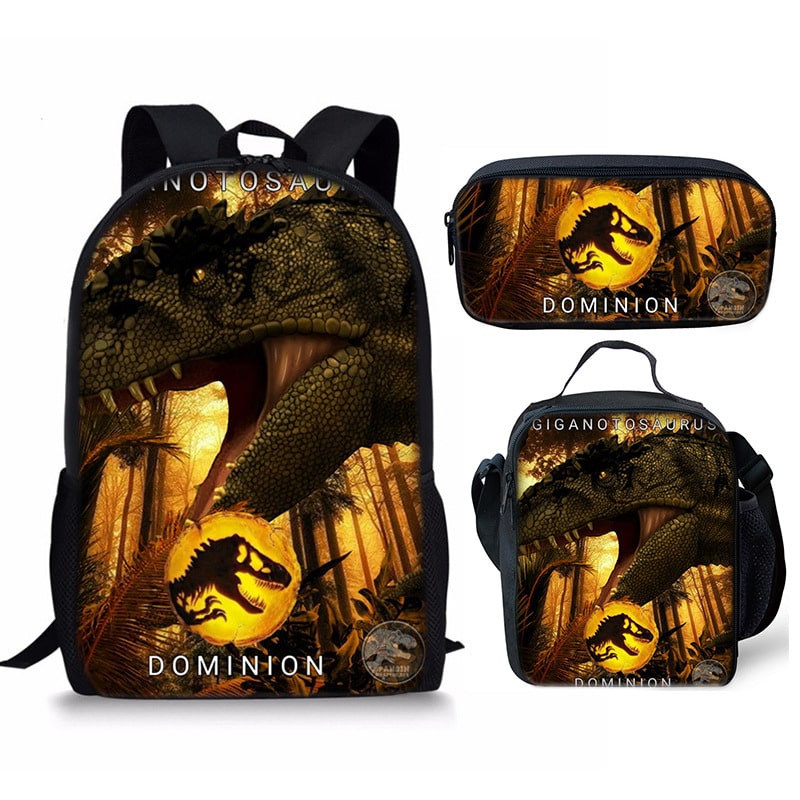 18 Inch Jurassic World Dominion Backpack School Bag+Lunch Bag+Pencil Bag - Image 10