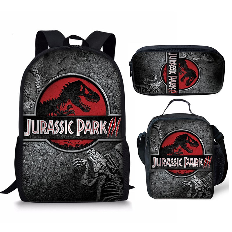 18 Inch Jurassic World Dominion Backpack School Bag+Lunch Bag+Pencil Bag - Image 11