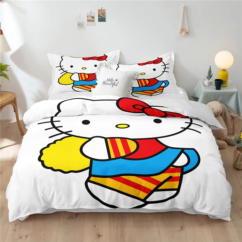 Hello Kitty Comfortable Bedding Three-Piece Soft and Breathable Duvet Cover Gift - Image 10