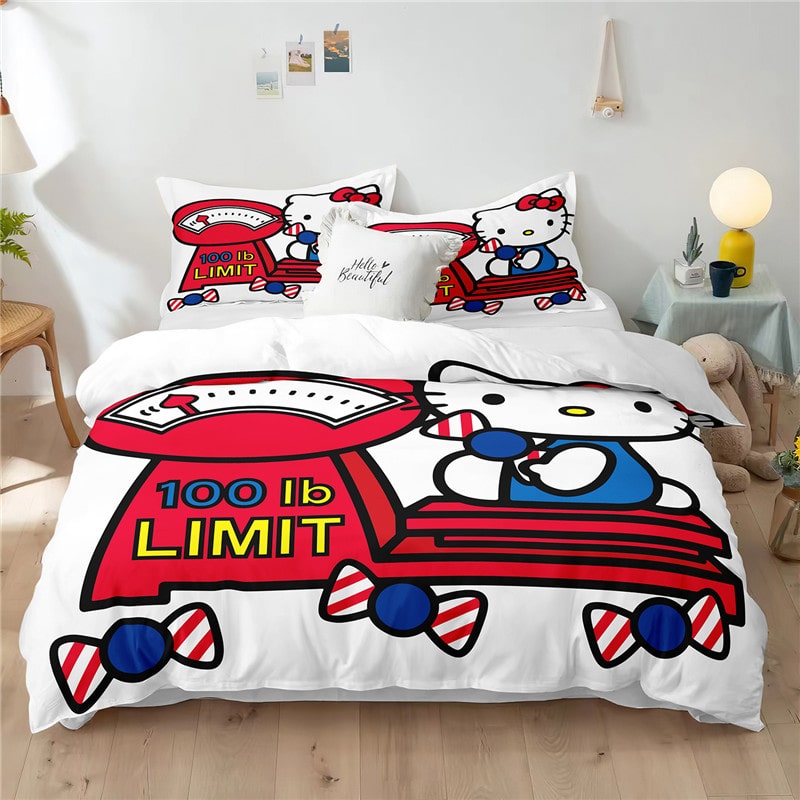 Hello Kitty Comfortable Bedding Three-Piece Soft and Breathable Duvet Cover Gift - Image 11