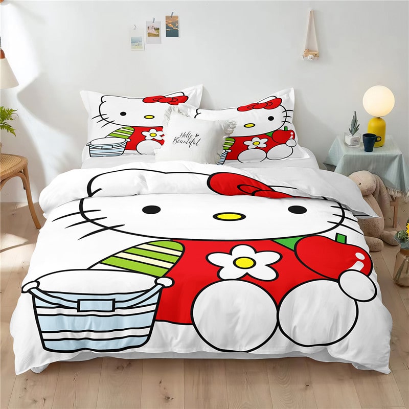 Hello Kitty Comfortable Bedding Three-Piece Soft and Breathable Duvet Cover Gift - Image 12