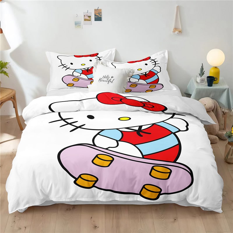 Hello Kitty Comfortable Bedding Three-Piece Soft and Breathable Duvet Cover Gift - Image 13