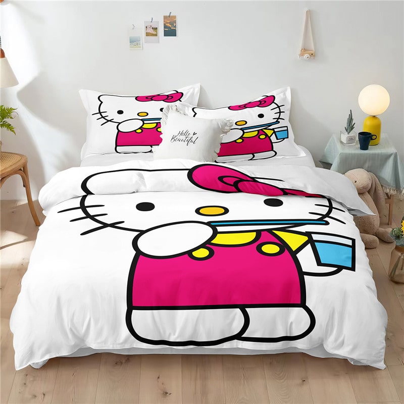 Hello Kitty Comfortable Bedding Three-Piece Soft and Breathable Duvet Cover Gift - Image 15