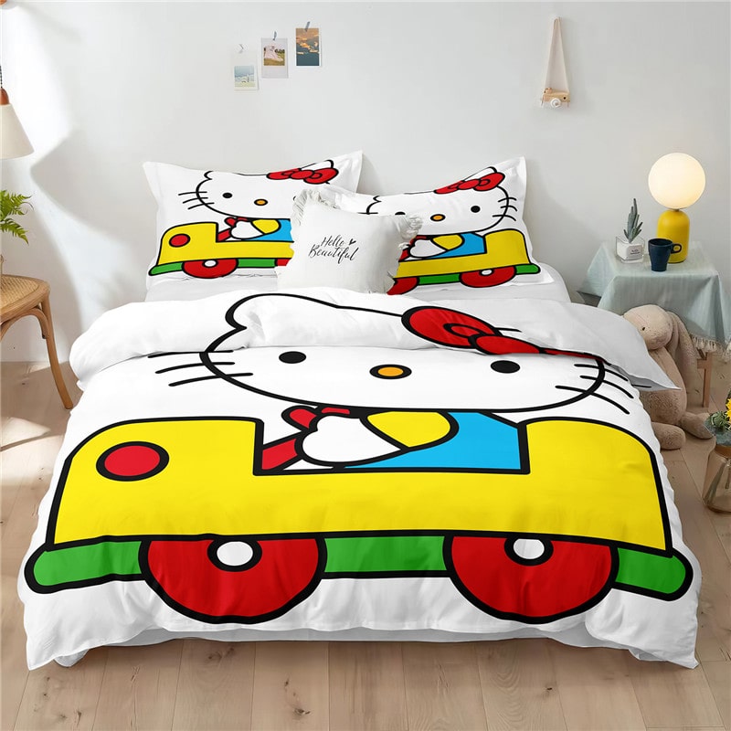 Hello Kitty Comfortable Bedding Three-Piece Soft and Breathable Duvet Cover Gift - Image 20
