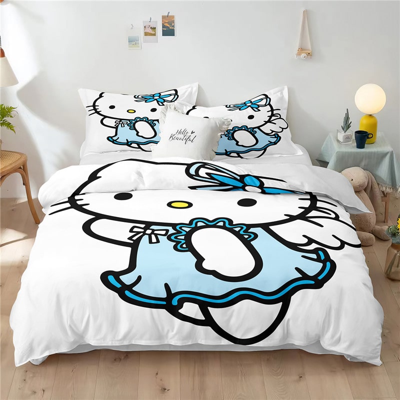Hello Kitty Comfortable Bedding Three-Piece Soft and Breathable Duvet Cover Gift - Image 22