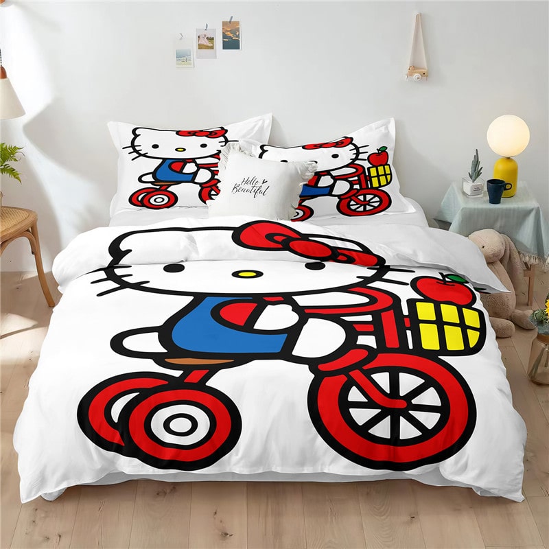 Hello Kitty Comfortable Bedding Three-Piece Soft and Breathable Duvet Cover Gift - Image 24